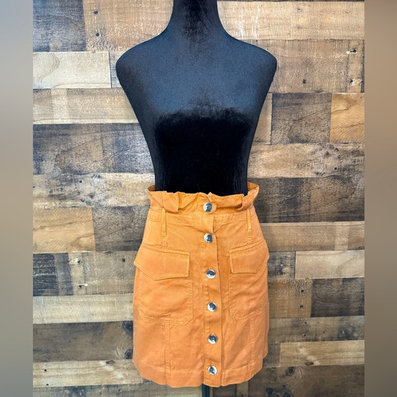 Banana Republic Women's Brown Corduroy Buttoned Skirt Size 0 Small CT - Picture 1 of 6
